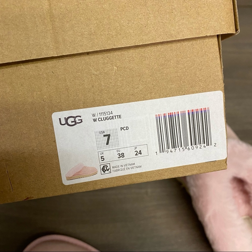 UGG | Cluggette Sheepskin Suede Slippers Pink Cloud LIMITED STOCK Valentines Day - Picture 8 of 11